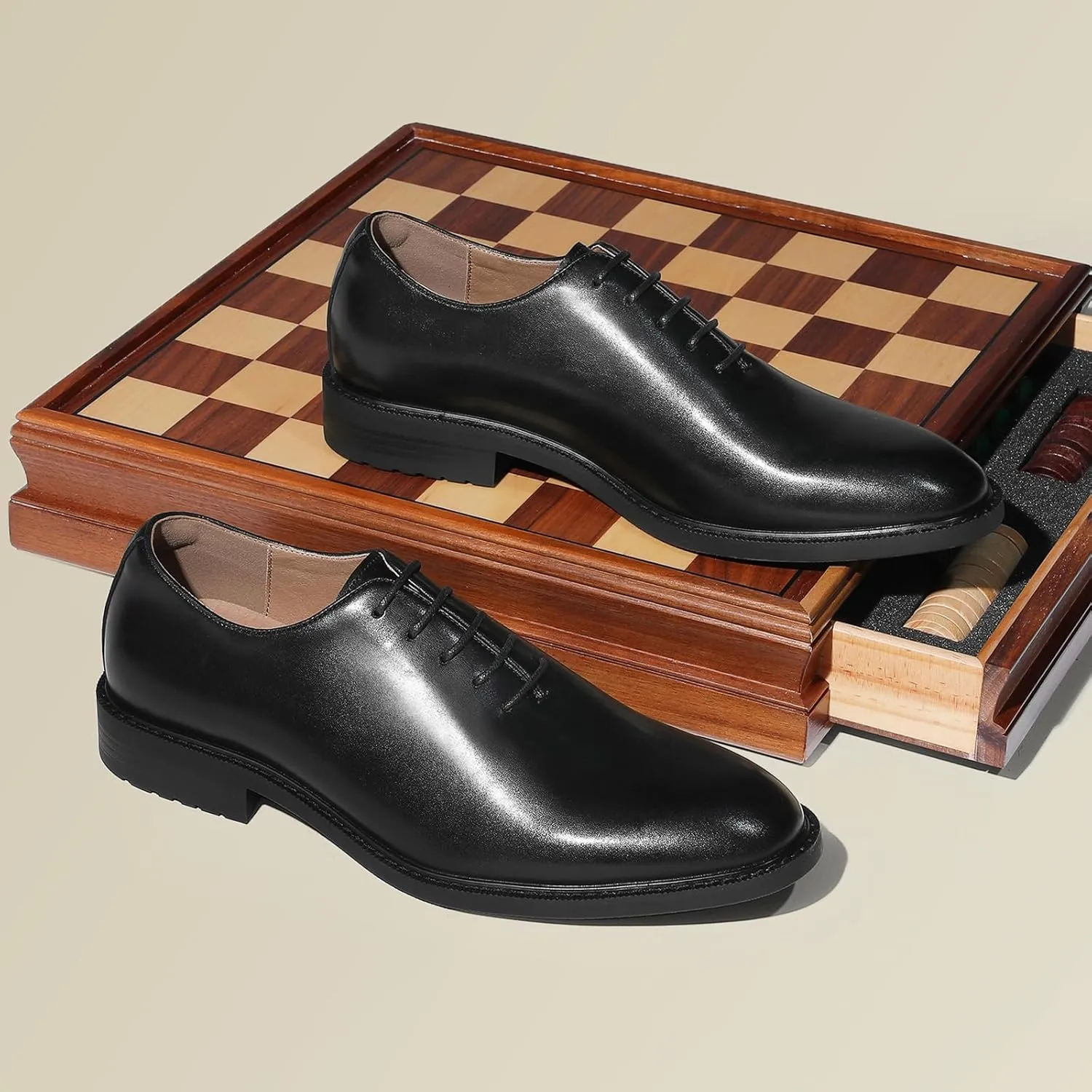 DESAI Classic Oxford Dress Shoes Mens Formal Business Lace-up Full Grain Leather Shoes for Men