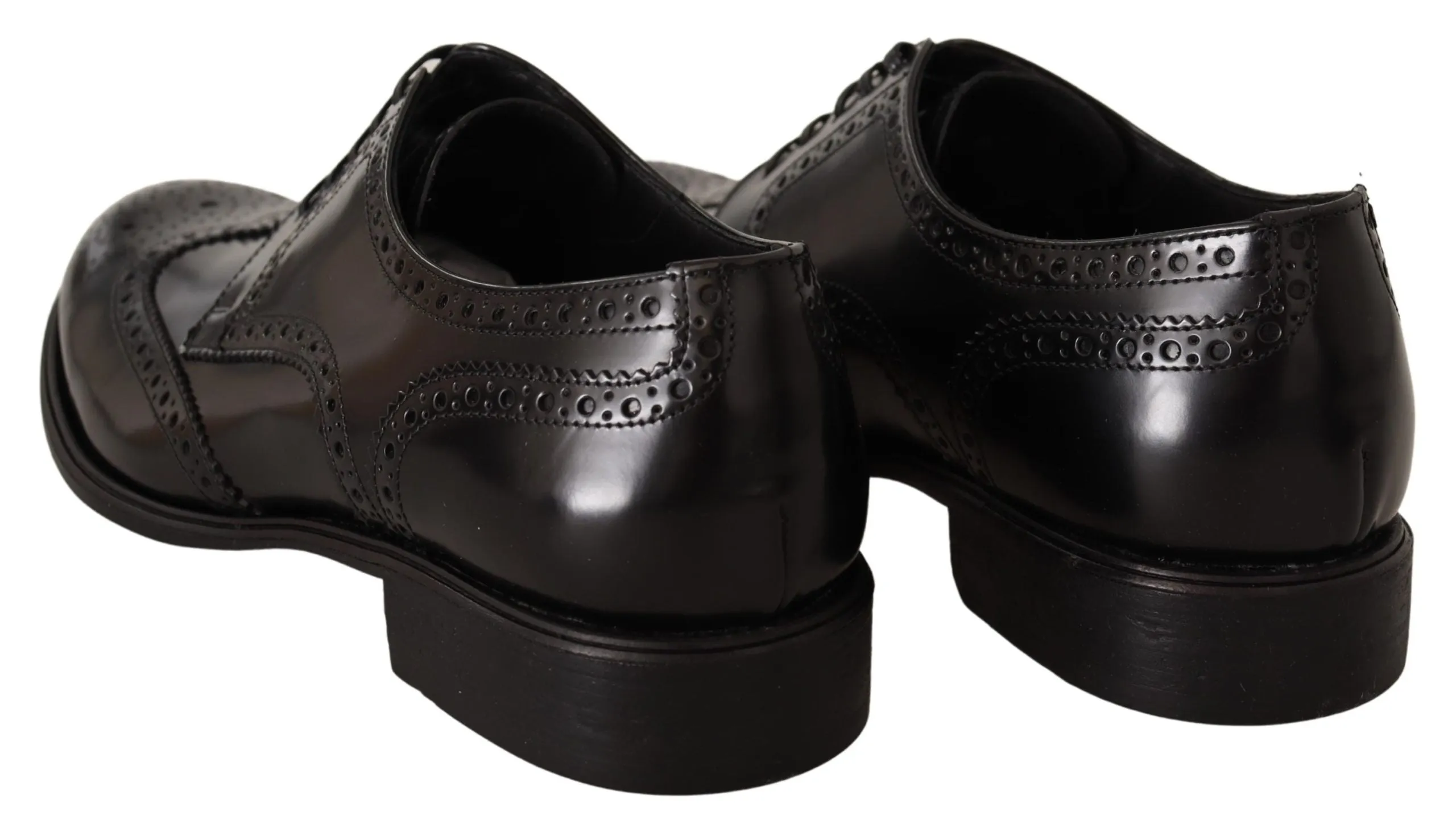 Dolce & Gabbana Black Brogue Leather Oxford Shoes for Men