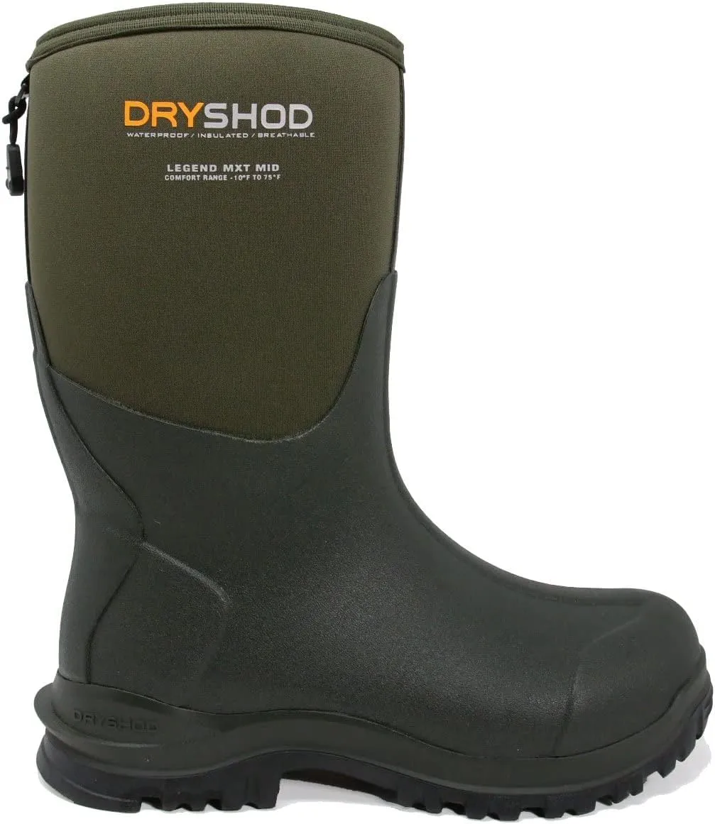 Dryshod Mens Legend Mxt Round Toe Mid Pull On Rain Casual Boots Mid Calf - Green