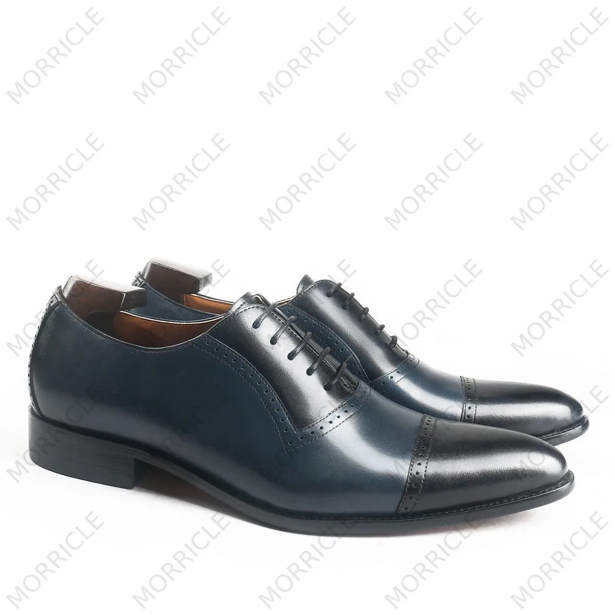 Elegant Two Tone Cap Toe Oxford Shoes