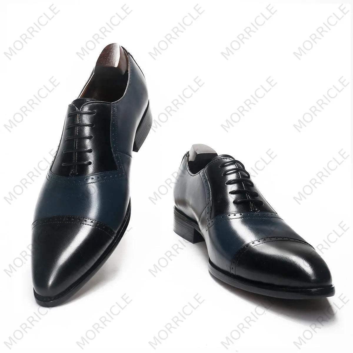 Elegant Two Tone Cap Toe Oxford Shoes