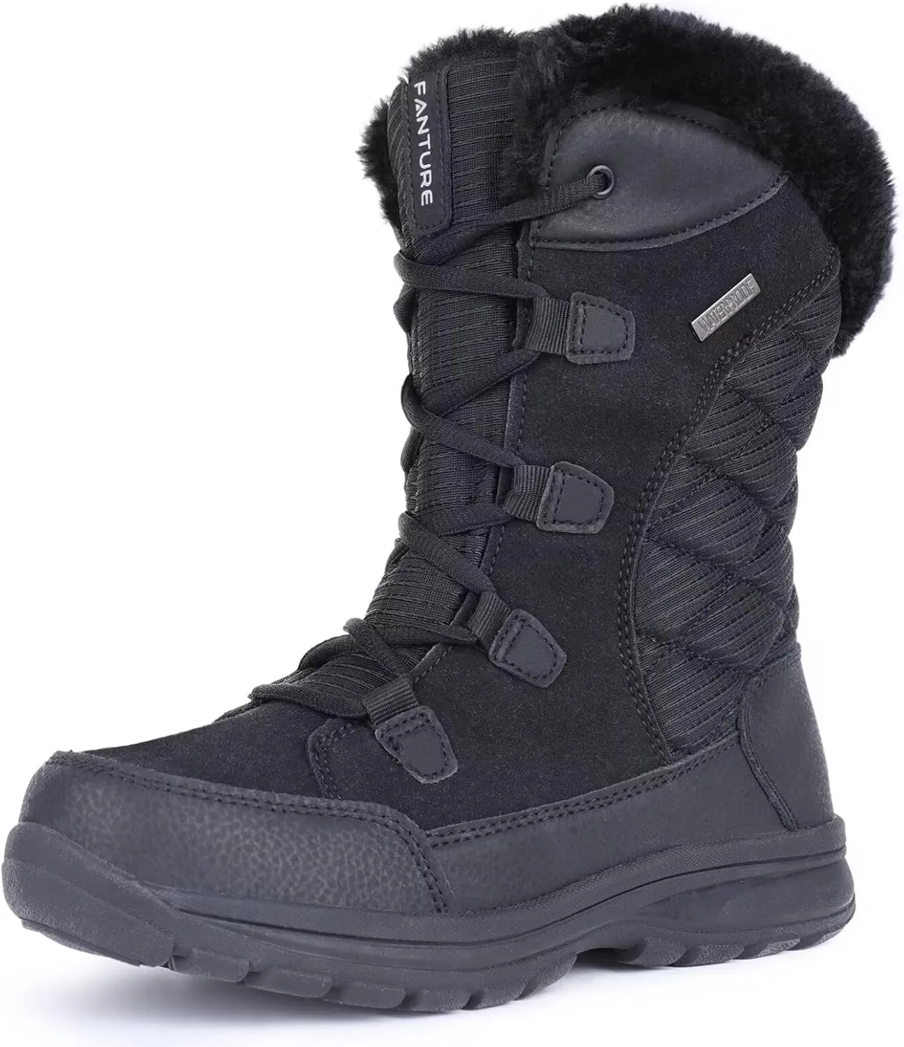 FANTURE Women's Waterproof Mid-Calf Snow Boot | Winter Thinsulate Insulation Warm Fur Lined | Anti-Slip & Lace Up Closure Cold Weather Boots U420WGLBY-20240712