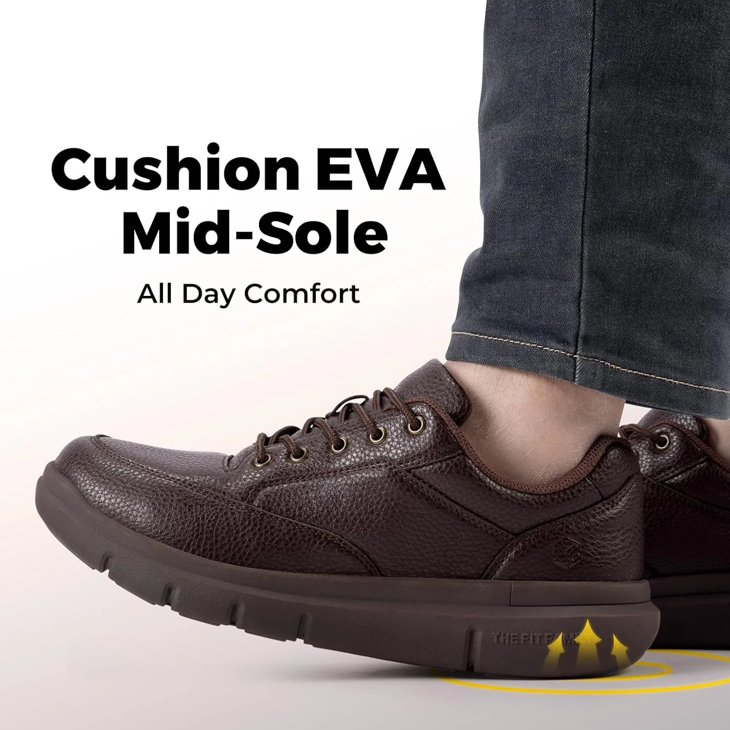 FitVille Men Wide Walking Shoes Casual Comfortable Dress Shoes Lightweight Arch Support Oxford Shoes Non-Slip Vegan Leather Business Sneakers