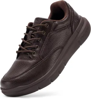 FitVille Men Wide Walking Shoes Casual Comfortable Dress Shoes Lightweight Arch Support Oxford Shoes Non-Slip Vegan Leather Business Sneakers