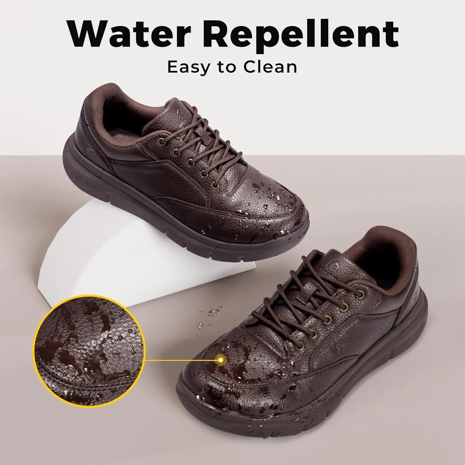 FitVille Men Wide Walking Shoes Casual Comfortable Dress Shoes Lightweight Arch Support Oxford Shoes Non-Slip Vegan Leather Business Sneakers