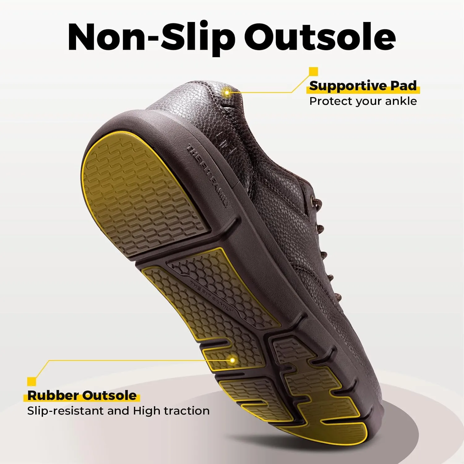FitVille Men Wide Walking Shoes Casual Comfortable Dress Shoes Lightweight Arch Support Oxford Shoes Non-Slip Vegan Leather Business Sneakers