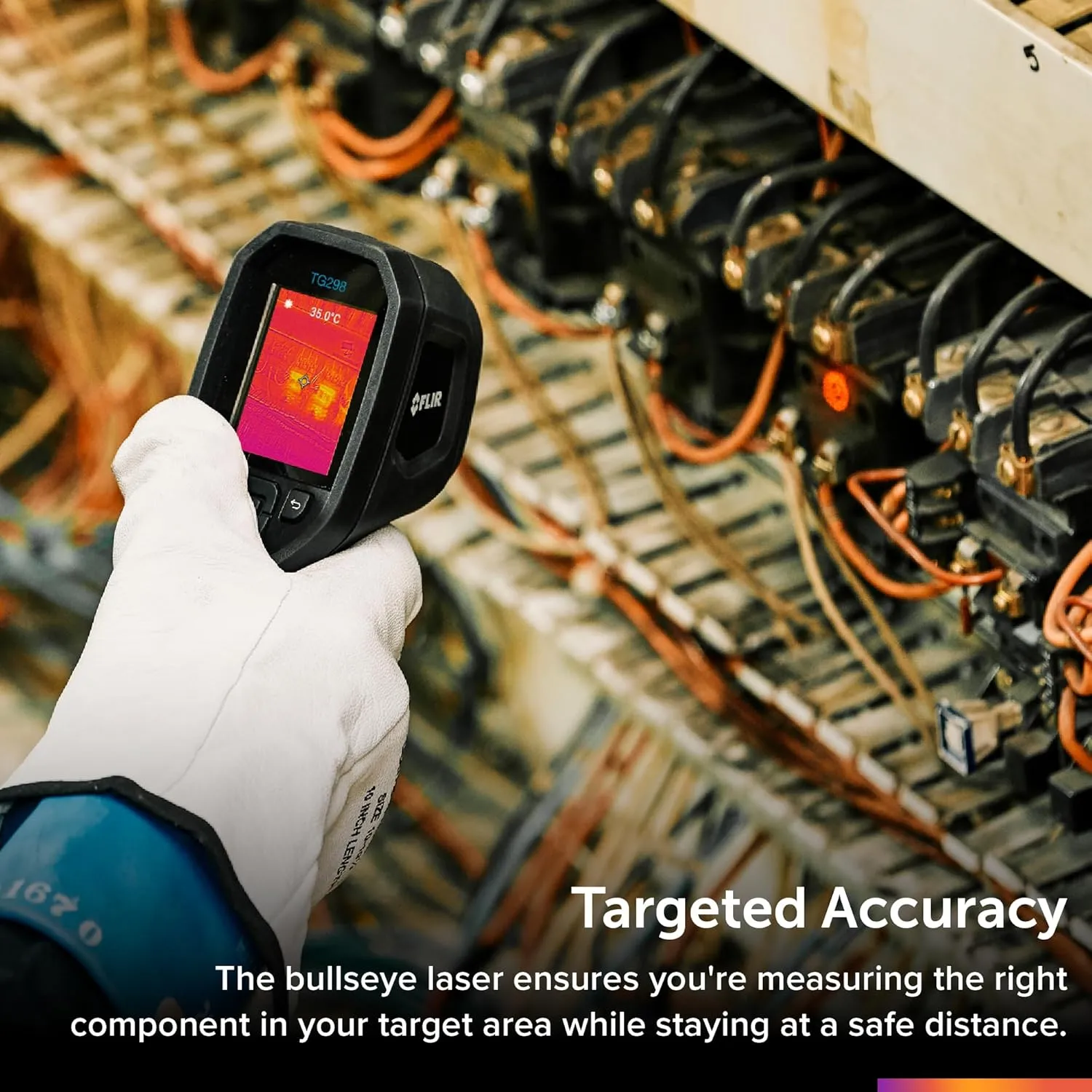 FLIR TG298 Thermal Imaging Camera with High Temperature Spot IR Super Resolution 320x240 (160x120 Native IR) and Bullseye Laser: Industrial Infrared Spot Camera for High-Temp Applications