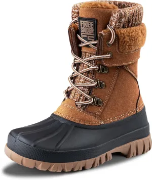 FREE SOLDIER Women's Waterproof Winter Cold Weather Snow Boots for Women Outdoor Fashion Duck Boots Comfortable Insulated