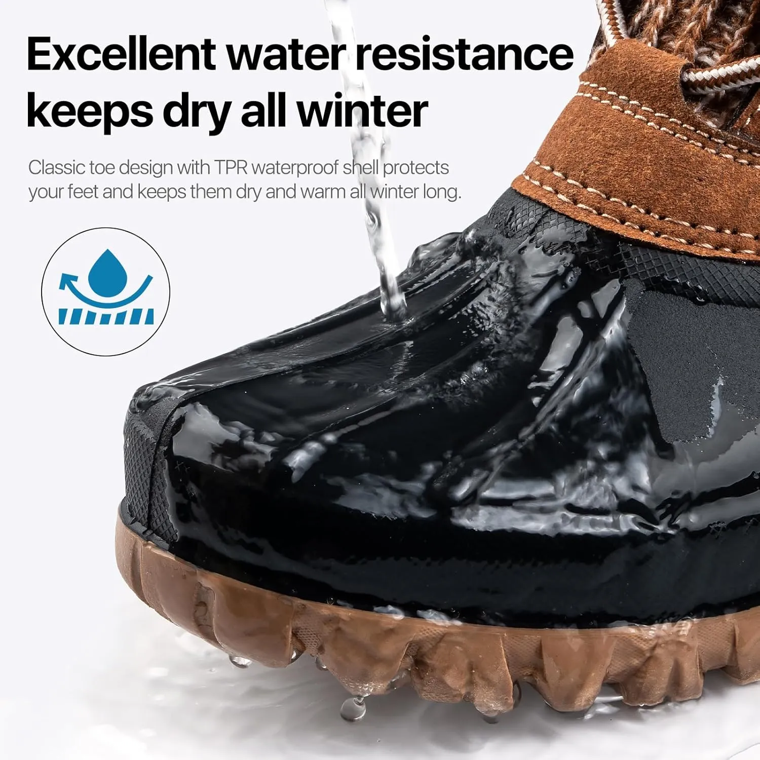FREE SOLDIER Women's Waterproof Winter Cold Weather Snow Boots for Women Outdoor Fashion Duck Boots Comfortable Insulated