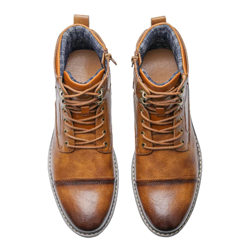 Funki Buys | Boots | Men's Leather Dress Boot | Retro Ankle Boot