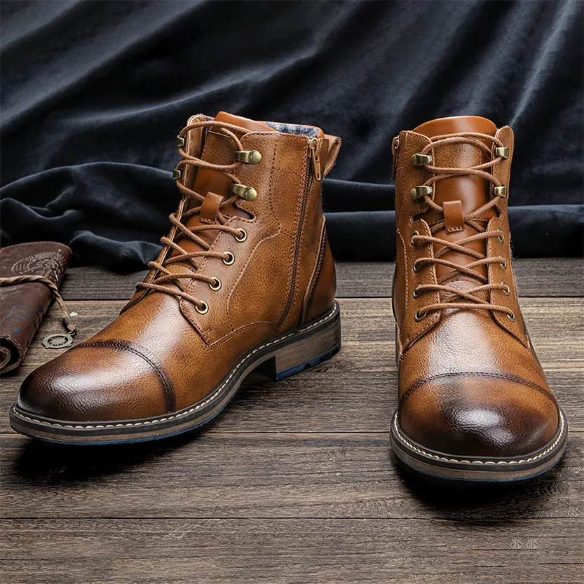 Funki Buys | Boots | Men's Leather Dress Boot | Retro Ankle Boot