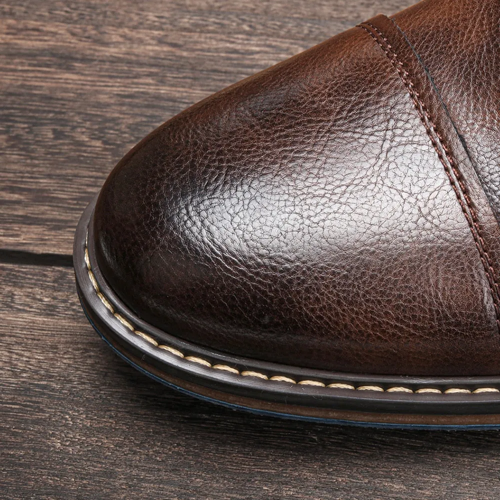 Funki Buys | Boots | Men's Leather Dress Boot | Retro Ankle Boot