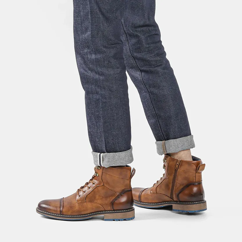 Funki Buys | Boots | Men's Leather Dress Boot | Retro Ankle Boot