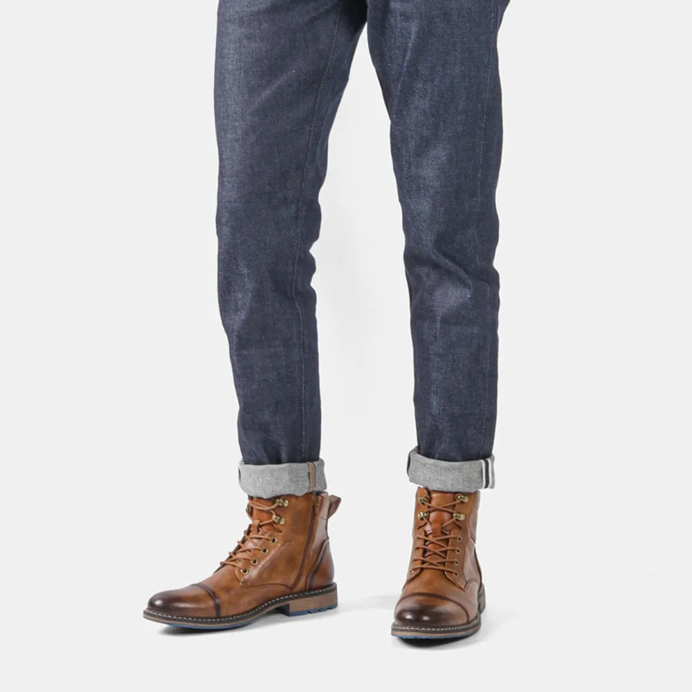 Funki Buys | Boots | Men's Leather Dress Boot | Retro Ankle Boot