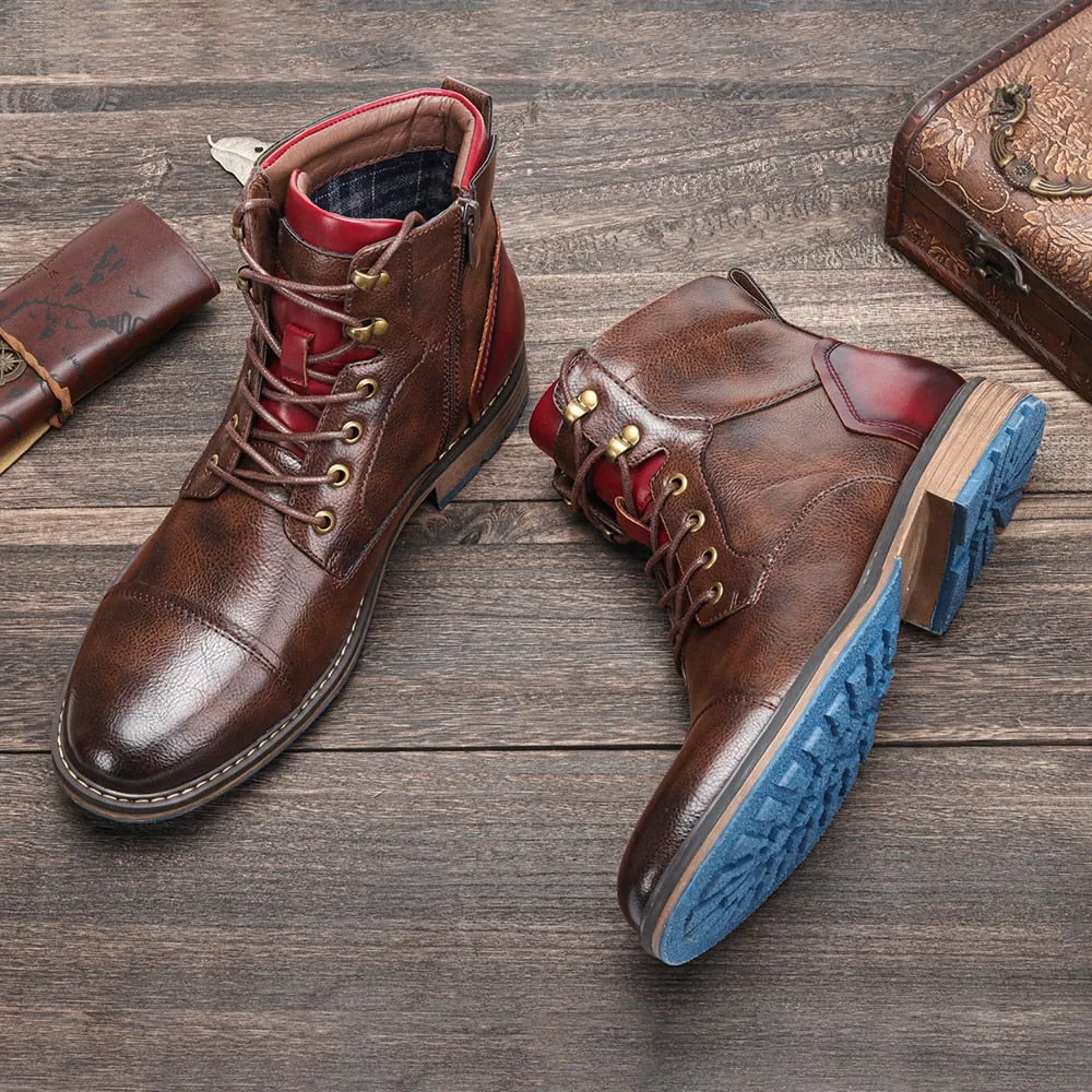 Funki Buys | Boots | Men's Leather Dress Boot | Retro Ankle Boot