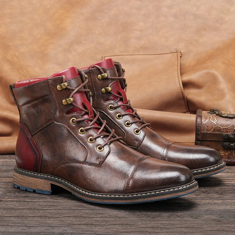 Funki Buys | Boots | Men's Leather Dress Boot | Retro Ankle Boot