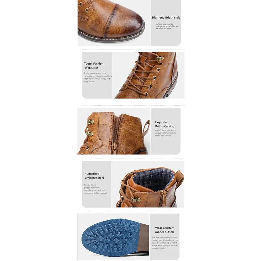 Funki Buys | Boots | Men's Leather Dress Boot | Retro Ankle Boot