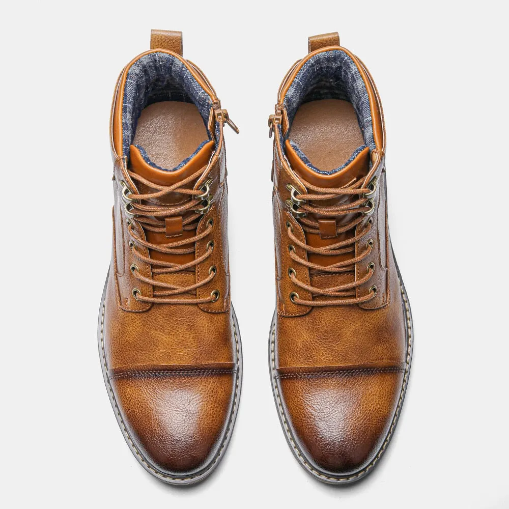 Funki Buys | Boots | Men's Leather Dress Boot | Retro Ankle Boot