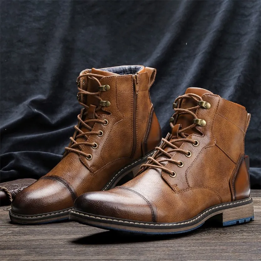 Funki Buys | Boots | Men's Leather Dress Boot | Retro Ankle Boot