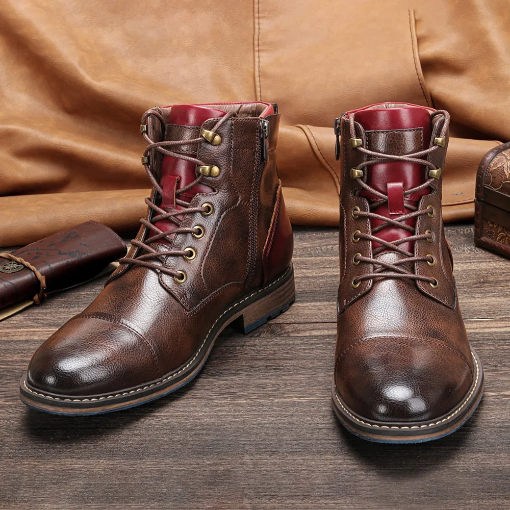 Funki Buys | Boots | Men's Leather Dress Boot | Retro Ankle Boot