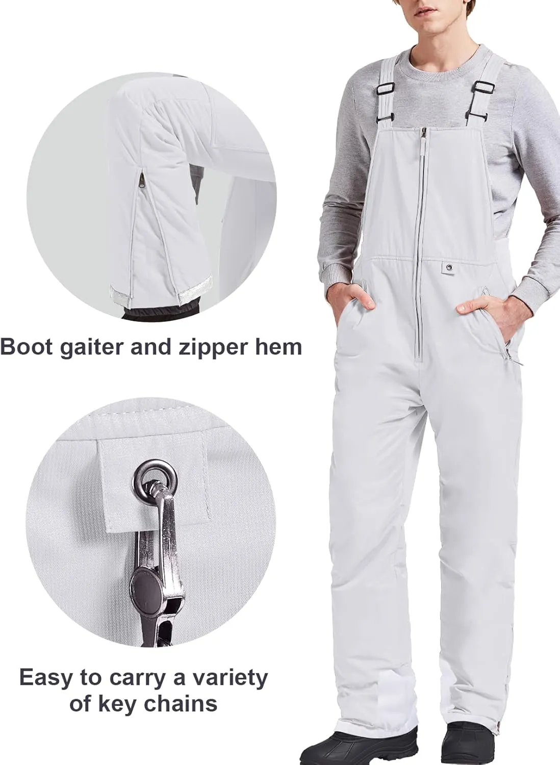 GEMYSE Men's Insulated Waterproof Ski Bib Overalls Winter Snowboarding Pants