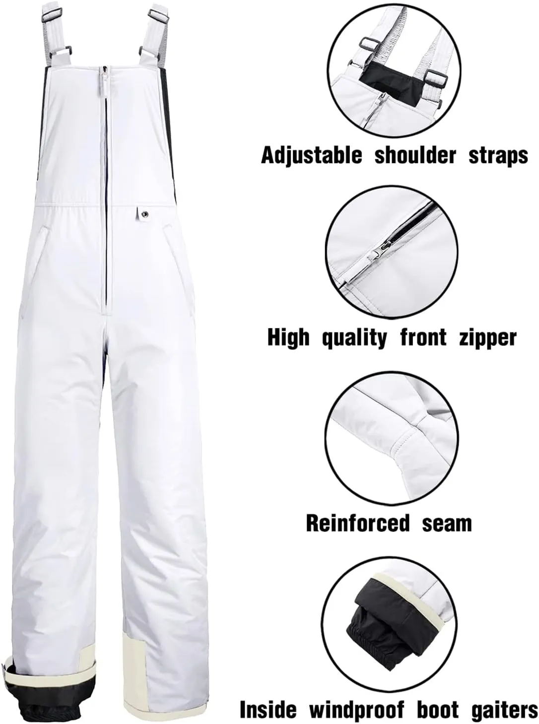 GEMYSE Men's Insulated Waterproof Ski Bib Overalls Winter Snowboarding Pants