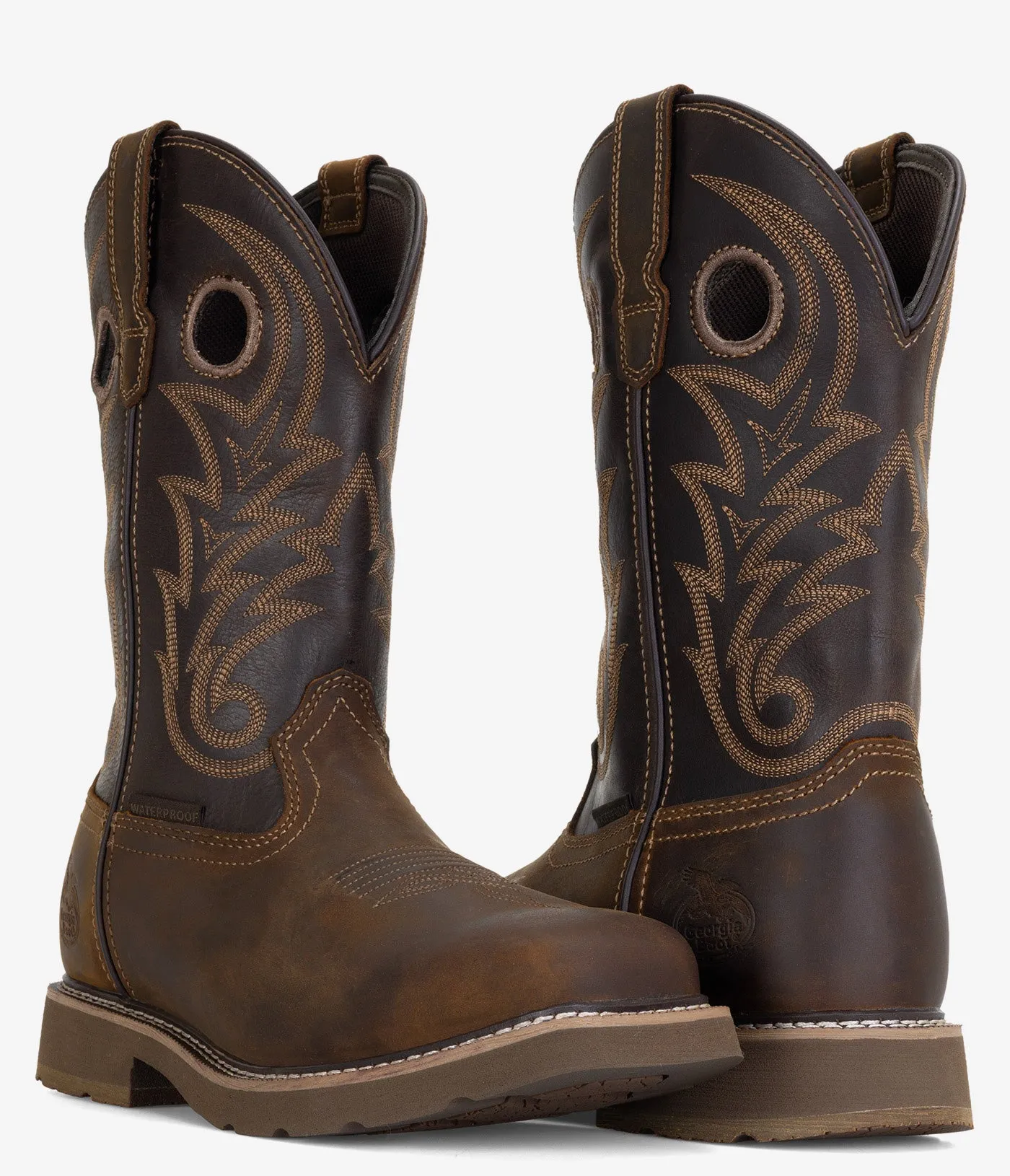 Georgia Boot Core 37 Western 11" Steel Toe Waterproof Pull-On Boot - Men