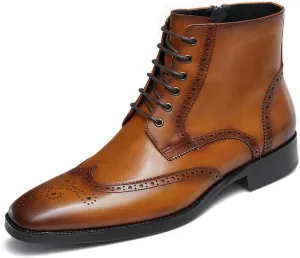 GIFENNSE Mens Dress Boots Mens Chukka Boots Formal Chelsea Boots Mens Leather Boots Oxford Boots for Men