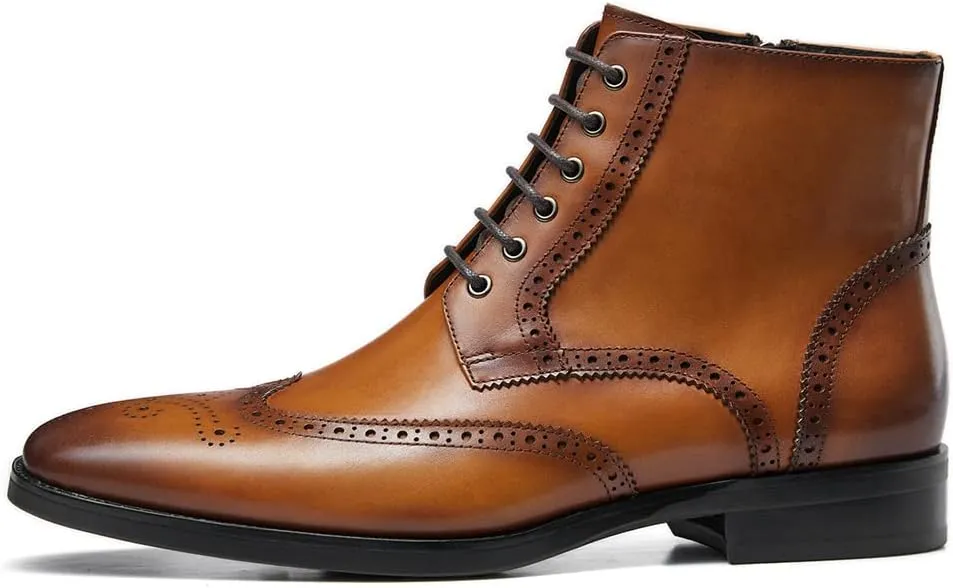 GIFENNSE Mens Dress Boots Mens Chukka Boots Formal Chelsea Boots Mens Leather Boots Oxford Boots for Men