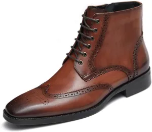 GIFENNSE Mens Dress Boots Mens Chukka Boots Formal Chelsea Boots Mens Leather Boots Oxford Boots for Men