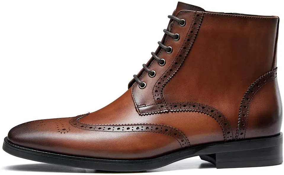 GIFENNSE Mens Dress Boots Mens Chukka Boots Formal Chelsea Boots Mens Leather Boots Oxford Boots for Men