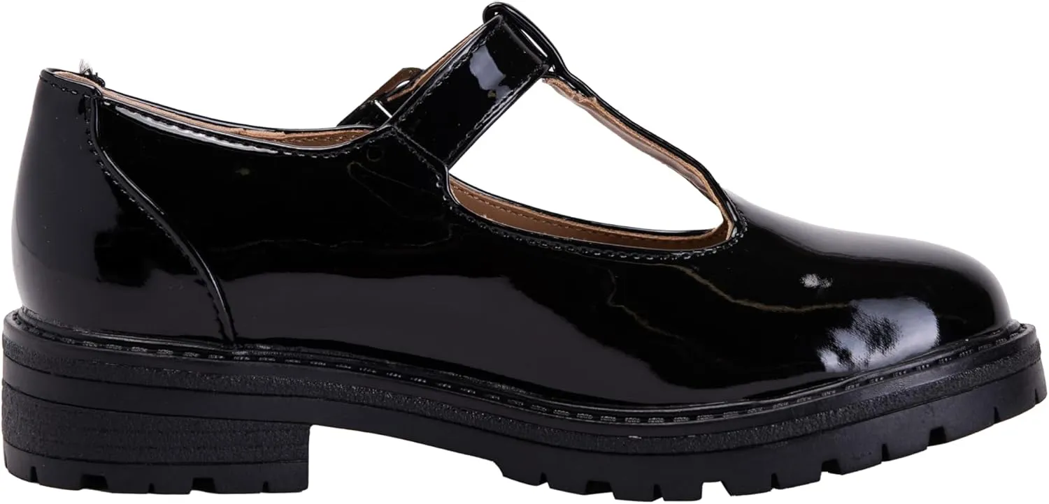 Girls Mary Jane Shoes Oxford Dress Heels Round Toe T-Strap Platform Chunky Low Heel Pumps Lily-2 ~