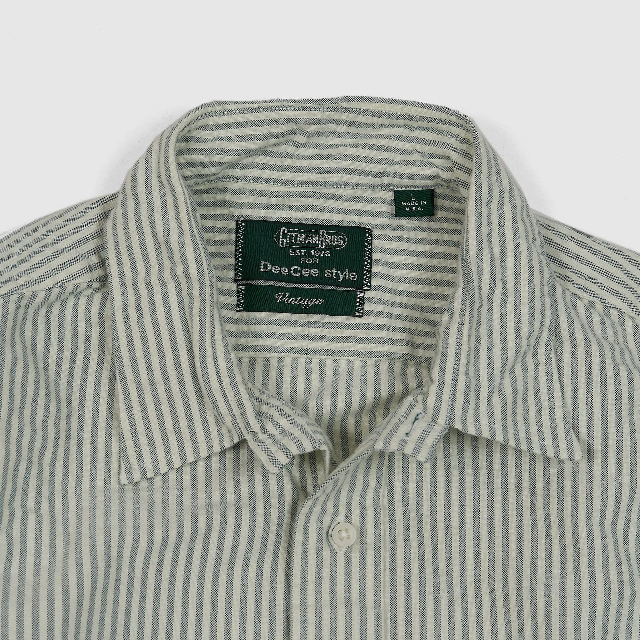 Gitman Vintage Brushed Cotton Striped Oxford  Shirt Without Button Down