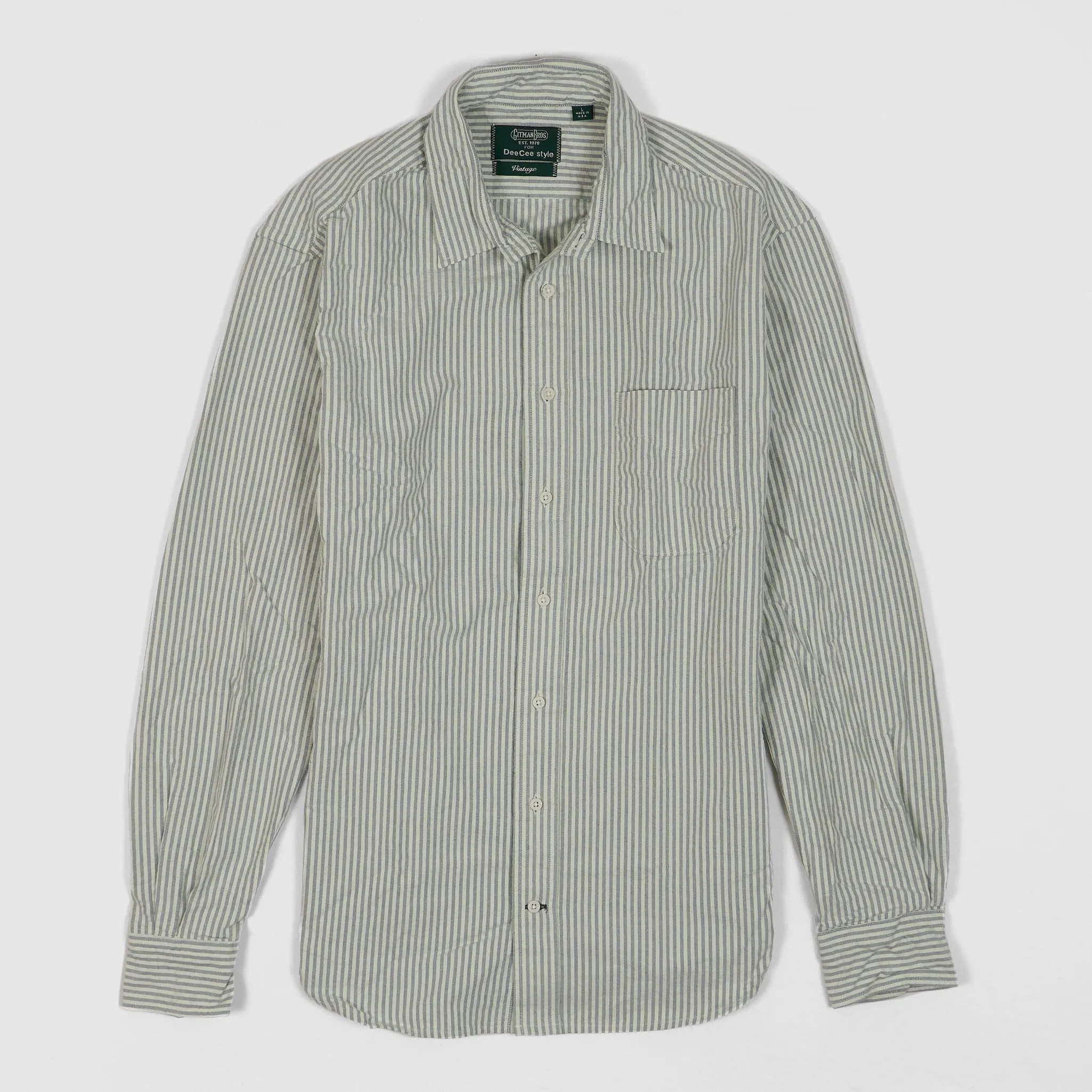 Gitman Vintage Brushed Cotton Striped Oxford  Shirt Without Button Down