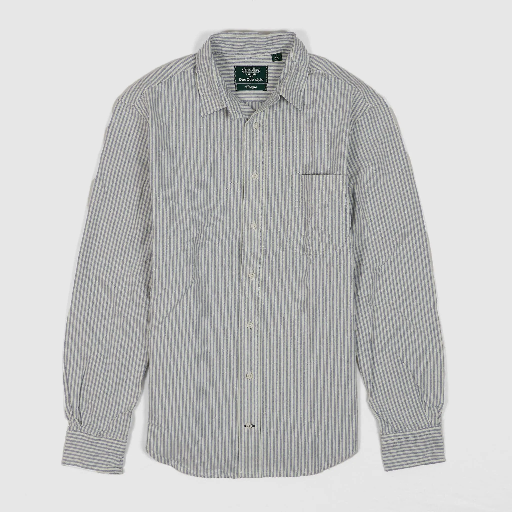 Gitman Vintage Brushed Cotton Striped Oxford  Shirt Without Button Down