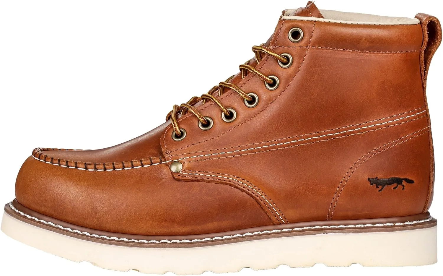 Golden Fox Work Boots 6" Men's Moc Toe Wedge Comfortable Boot for Construction