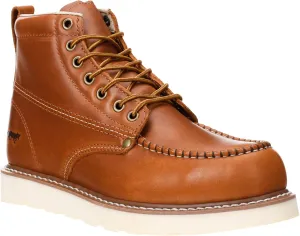 Golden Fox Work Boots 6" Men's Moc Toe Wedge Comfortable Boot for Construction