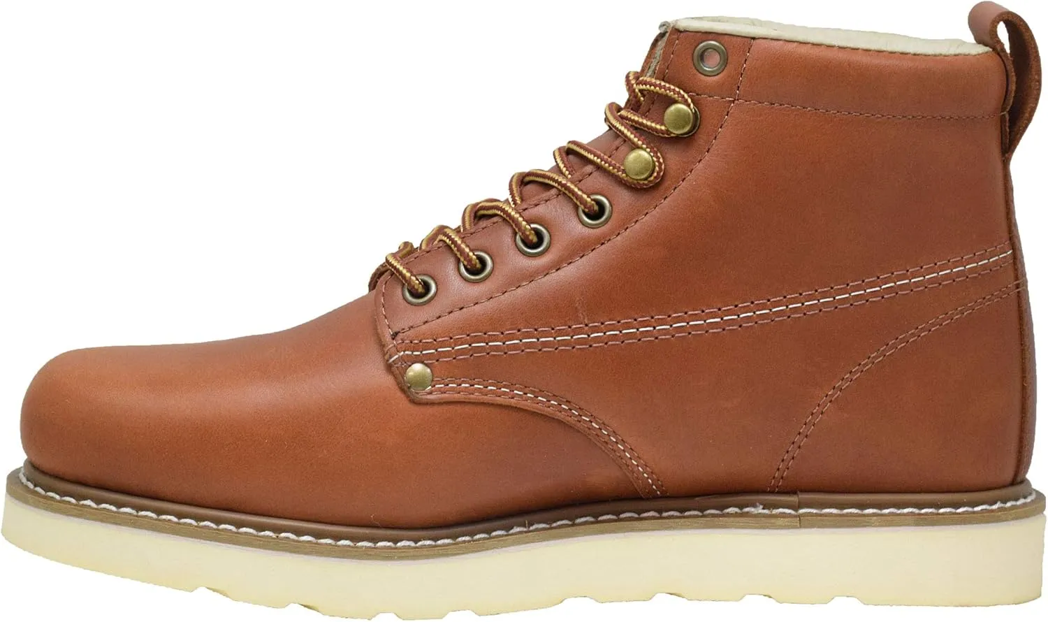 Golden Fox Work Boots Men's 6" Steel Toe Wedge Boot for Construction with Lightweight Comfortable Outsole