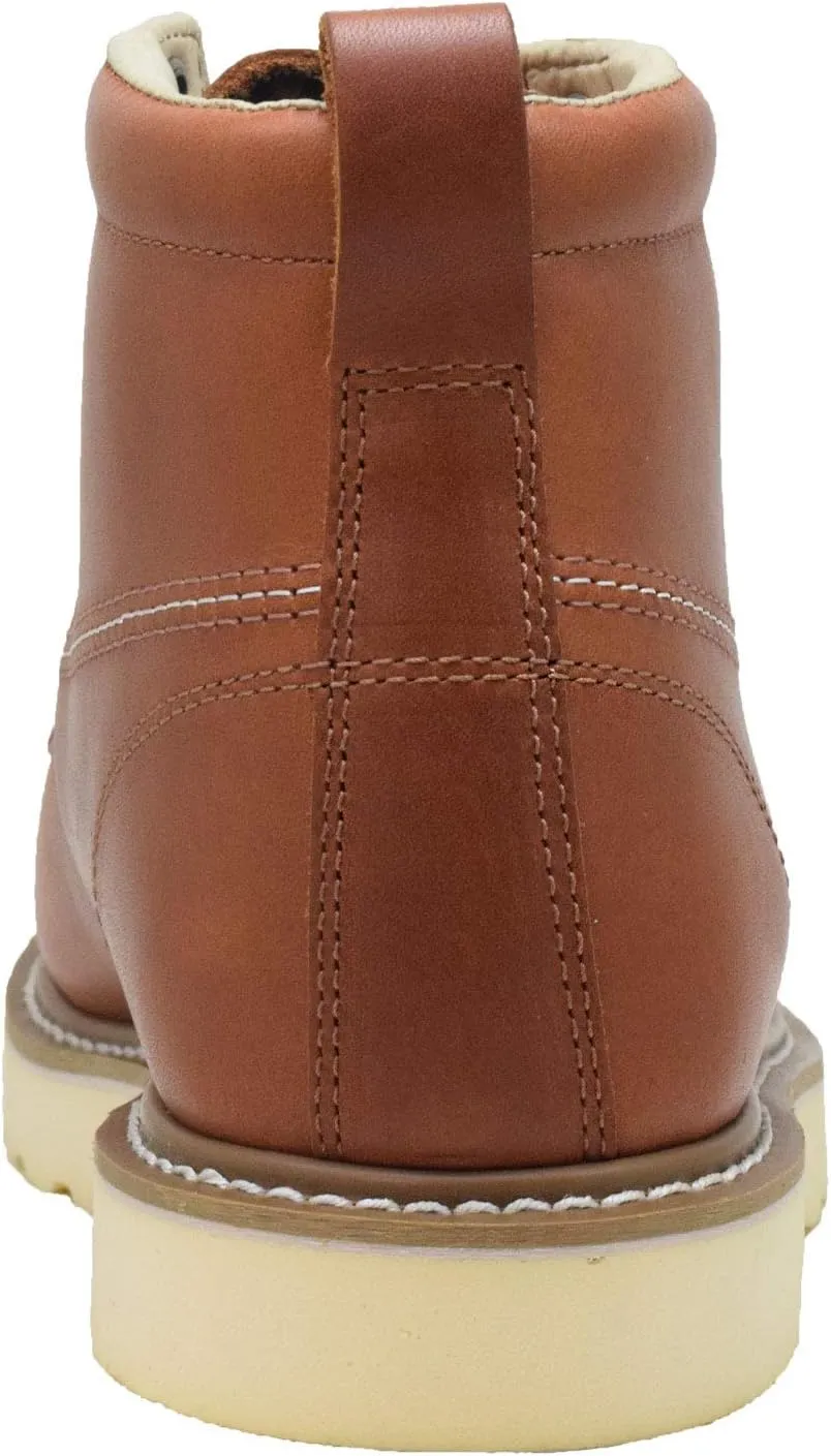 Golden Fox Work Boots Men's 6" Steel Toe Wedge Boot for Construction with Lightweight Comfortable Outsole