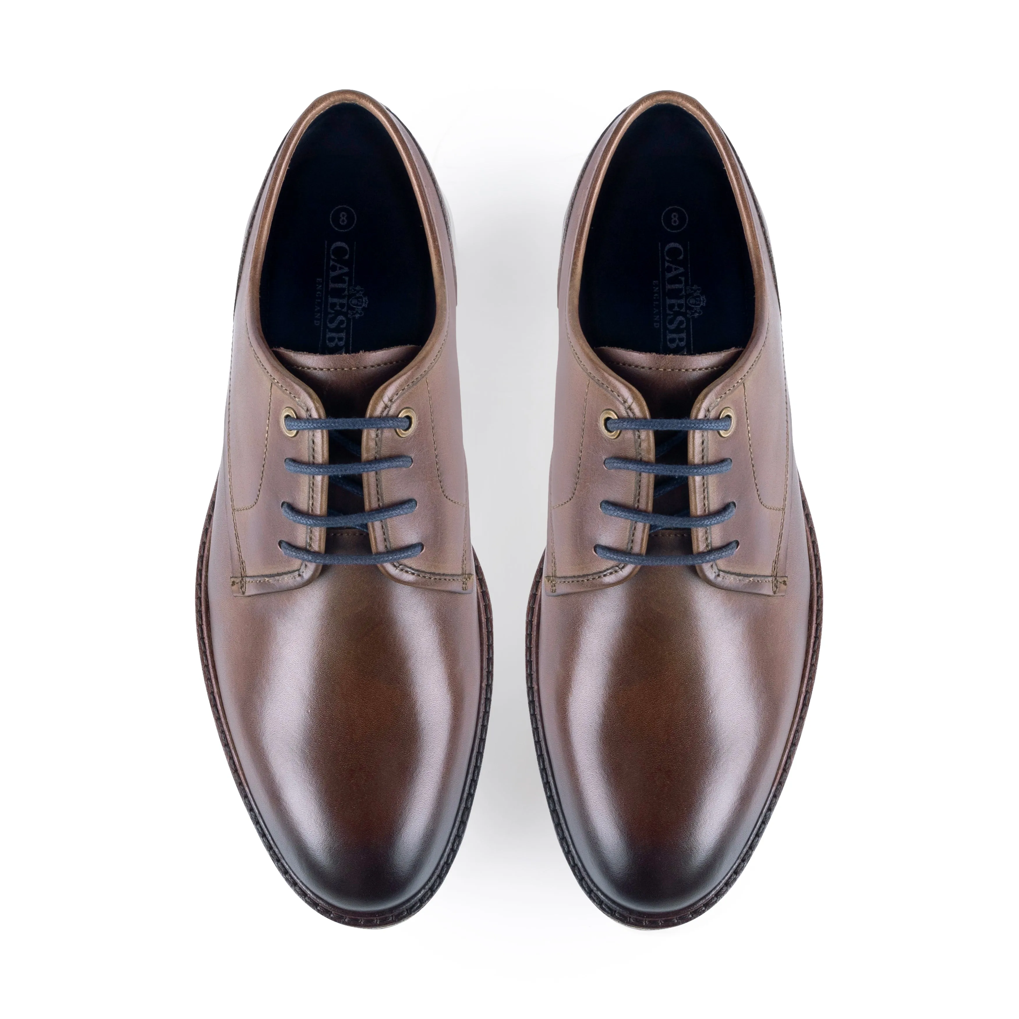 Grange Men's Derby Shoe - MID BROWN