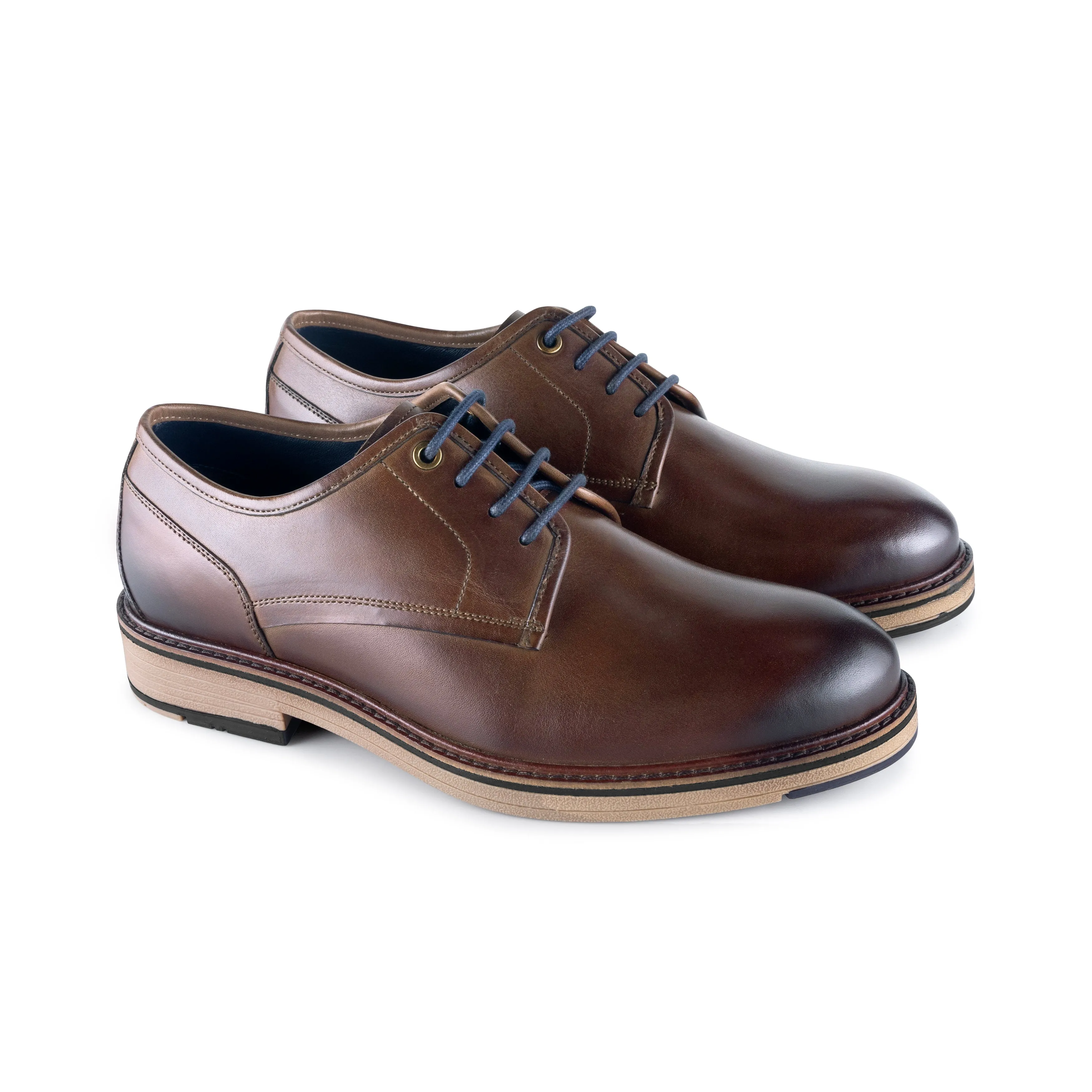 Grange Men's Derby Shoe - MID BROWN