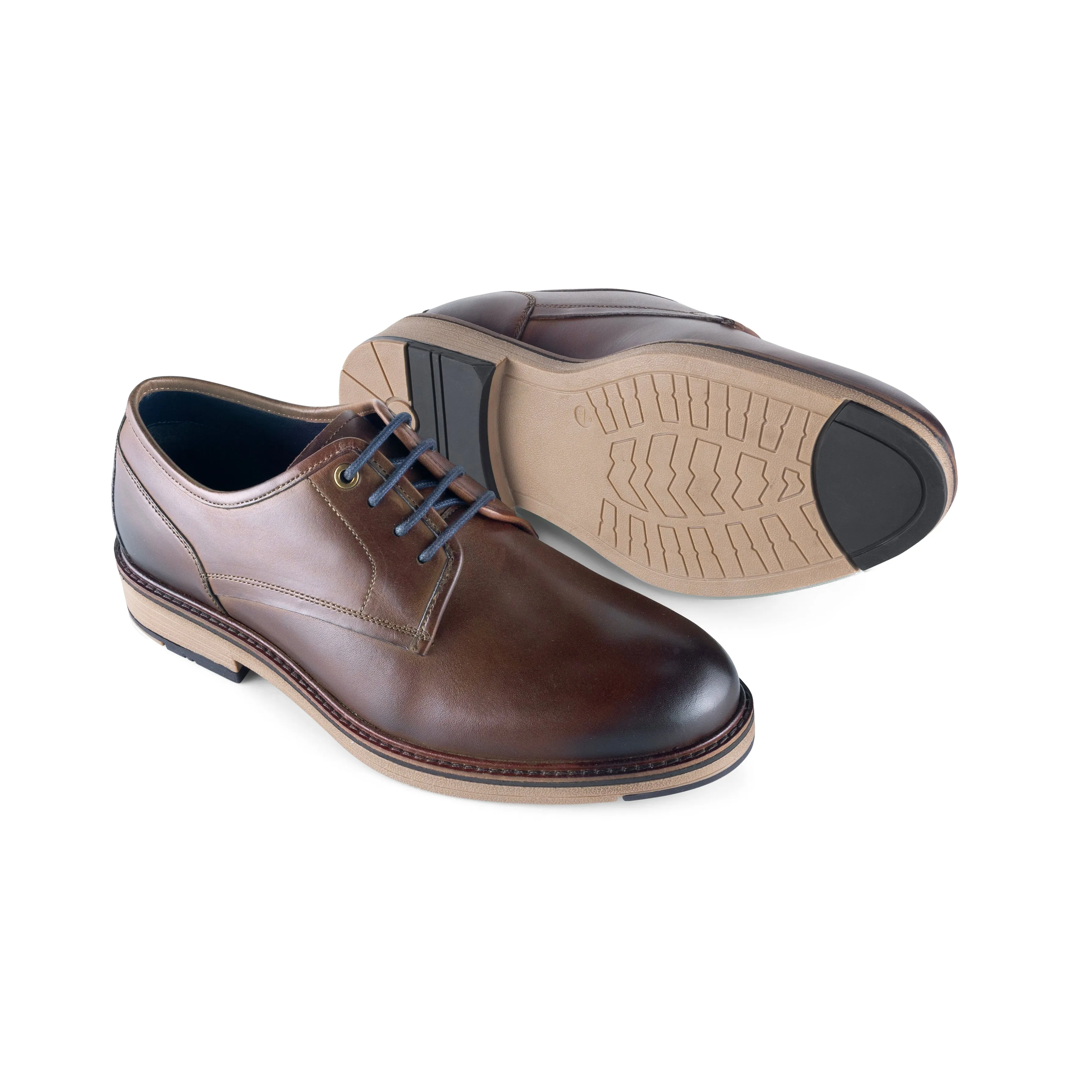 Grange Men's Derby Shoe - MID BROWN