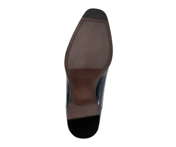 Harvey Navy Alligator Print Oxfords