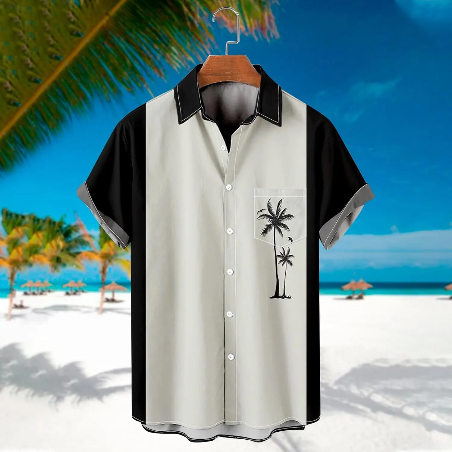 Hawaiian Shirt for Men Button Down Short Sleeve Beach Tropical Casual Big and Tall Shirts Cuban Printed Summer Tshirts