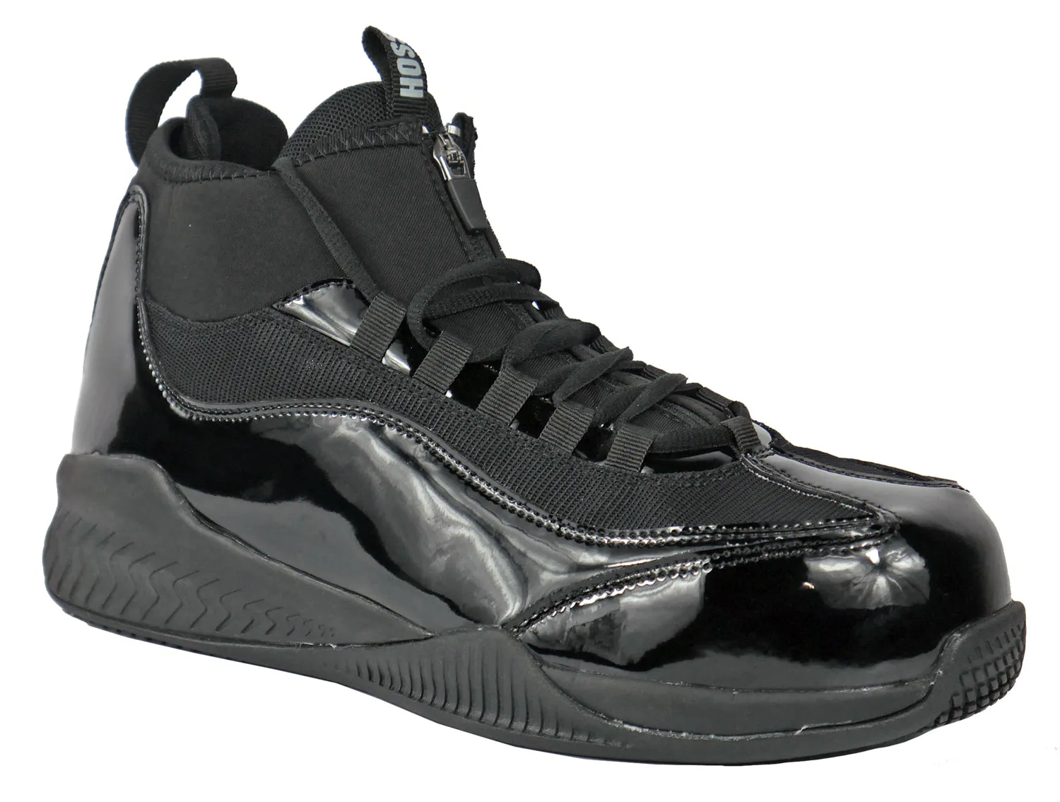 Hoss Boots Mens Full Court Composite toe Black Leather Work Shoes