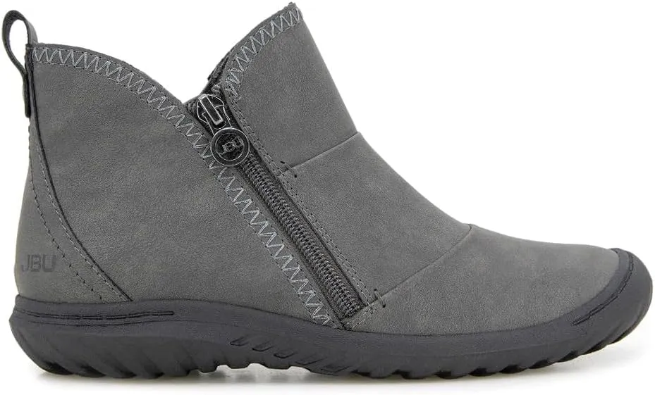 JBU Women's Piper Ruched Fashion Comfort Casual Water Resistant Ankle Boot