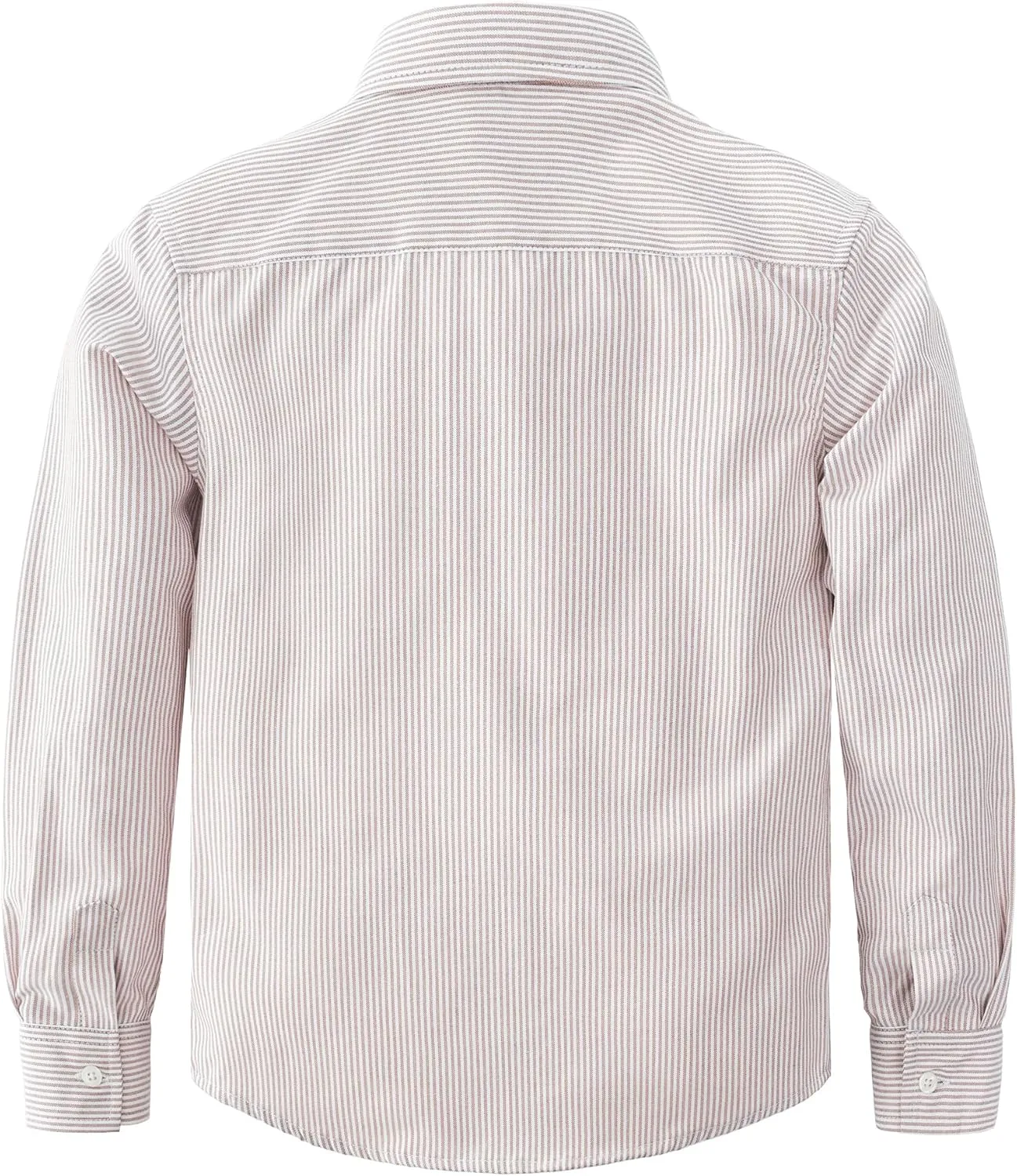 JOGAL Boys Long Sleeve Oxford Dress Shirts Casual Button Down Shirts Striped Tops for 6-14 Years