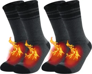 JSPA 2/1 Pack Mens Winter Warm Thermal Socks Womens Insulated Heat Crew Fuzzy Hiking Boot Socks for Outdoor Extreme Cold