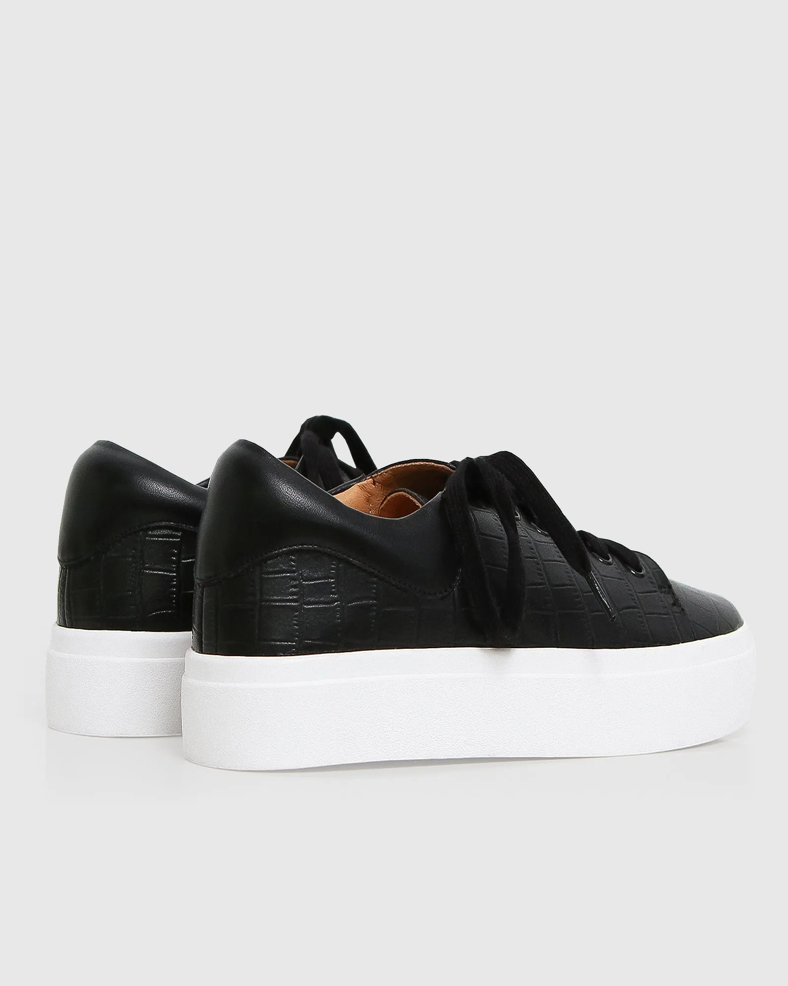 Just A Dream Croc Leather Sneaker - Black