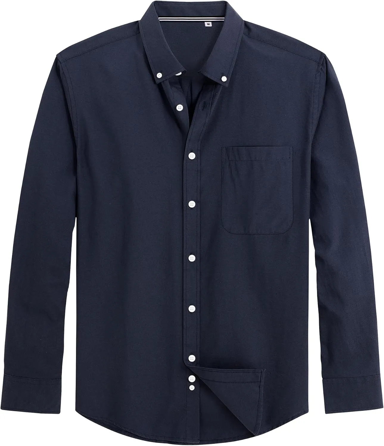 J.VER Men's Oxford Shirt Solid Casual Button Down Collar Shirts Long Sleeve Dress Shirts with Pocket